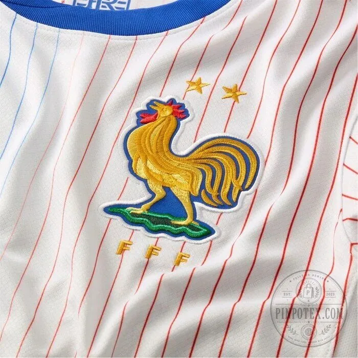 France National Football Team Away Jersey 2025 with Rooster Crest and Stripes 13 France National Football Team Away Jersey 2025 with Rooster Crest and Stripes