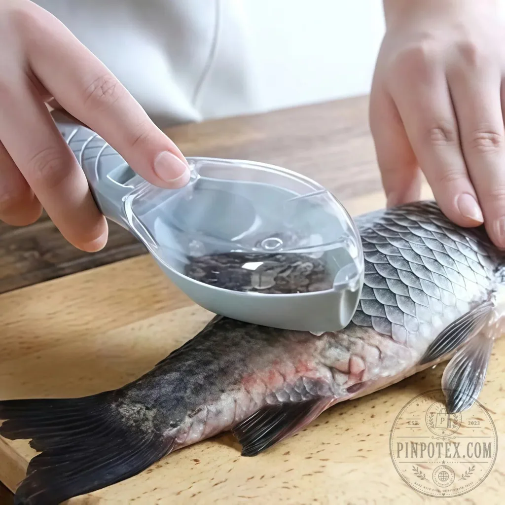 Fish Scale Remover with Collection Cover for Easy Cleaning and Preparation Fish Scale Remover with Collection Cover for Easy Cleaning and Preparation